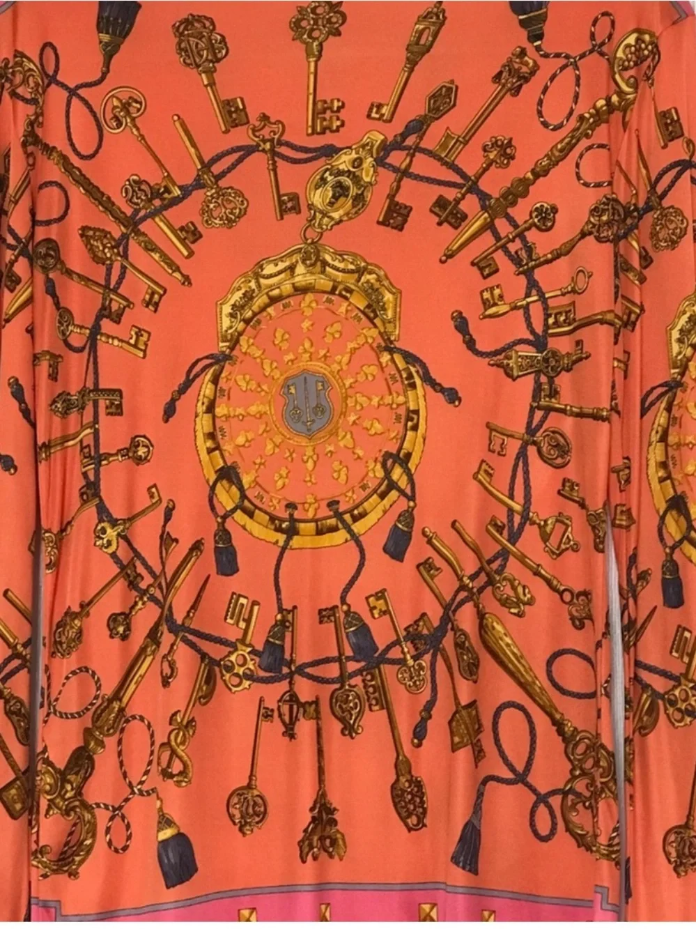 Authentic Hermes Les Cles Long Sleeve Top EUC